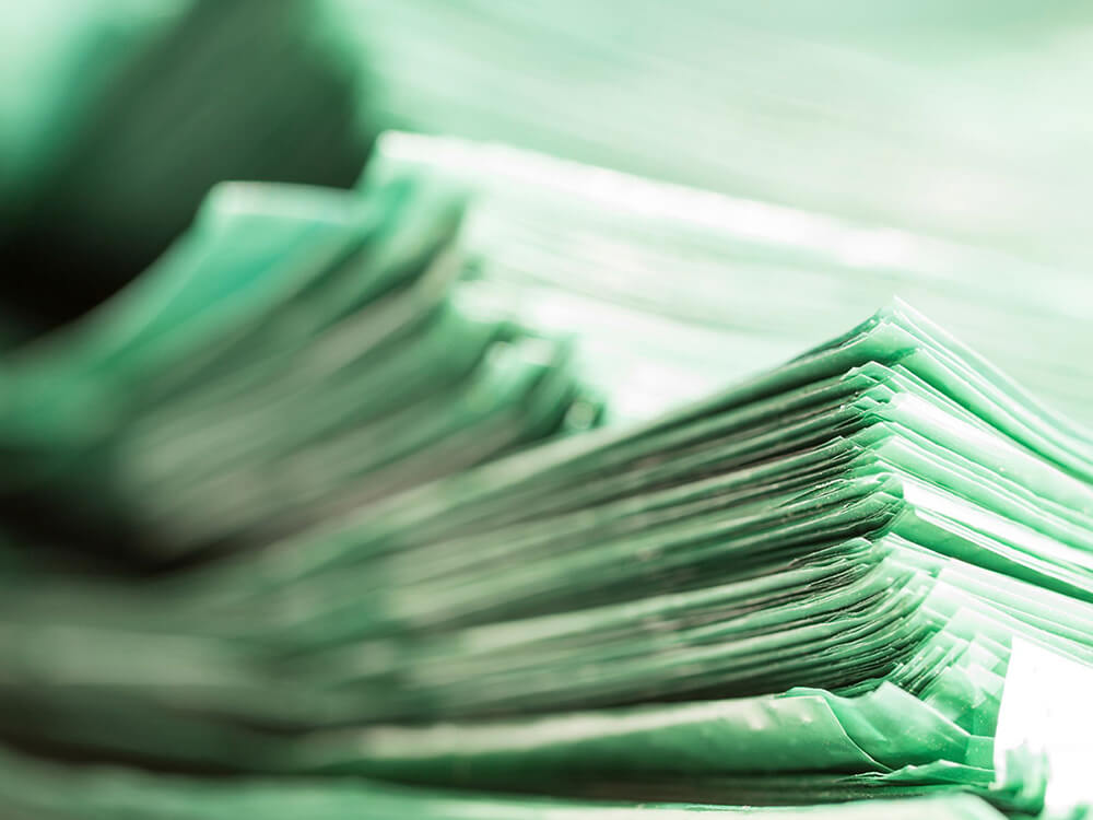 Stack of compostable bags